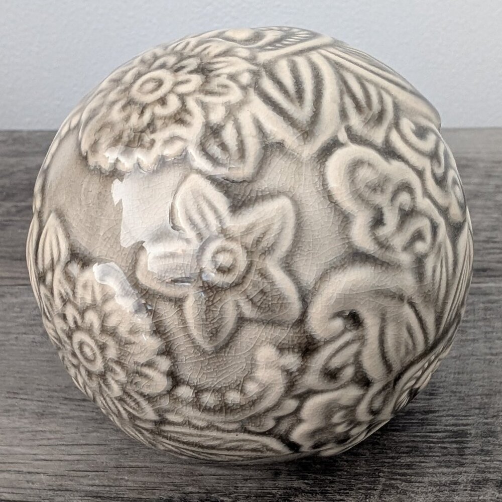 Gray Ceramic Decorative Sphere Orb